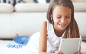 photo of tween girl with laptop